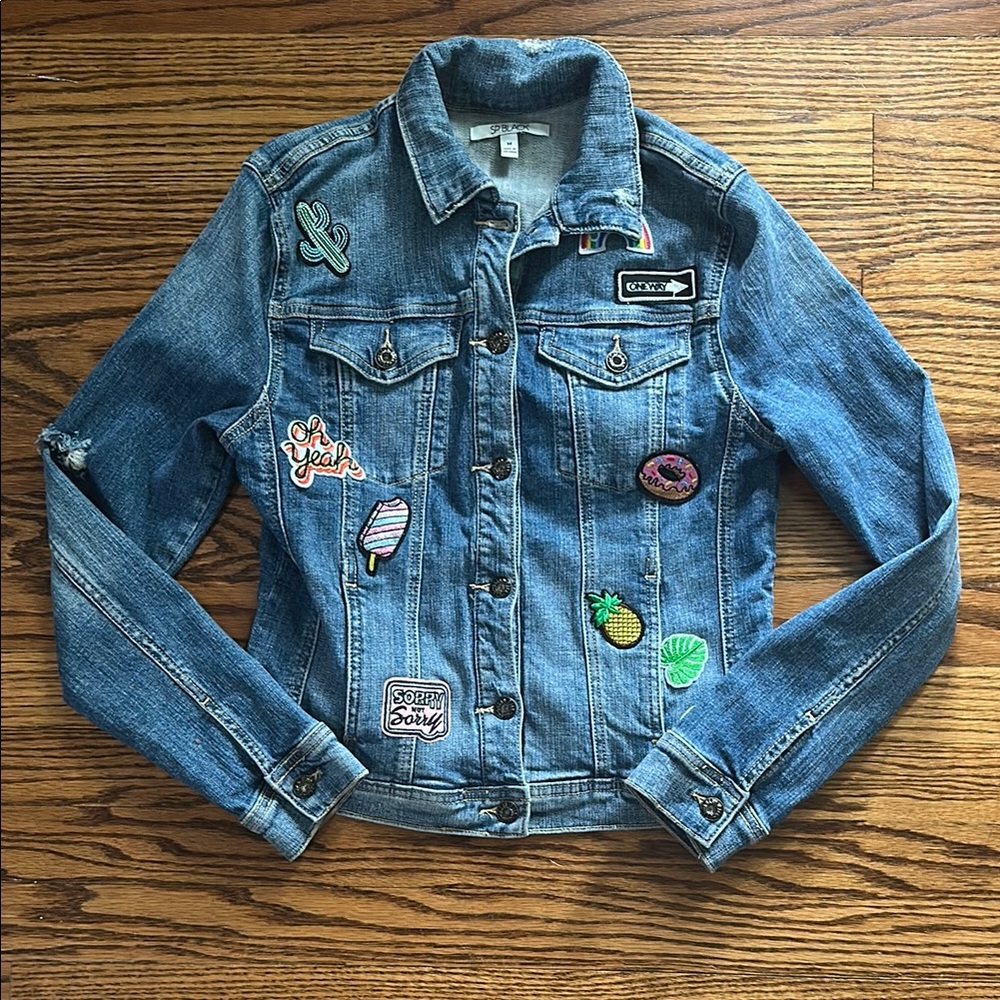 Nordstrom Jean Jacket with Colorful Patches